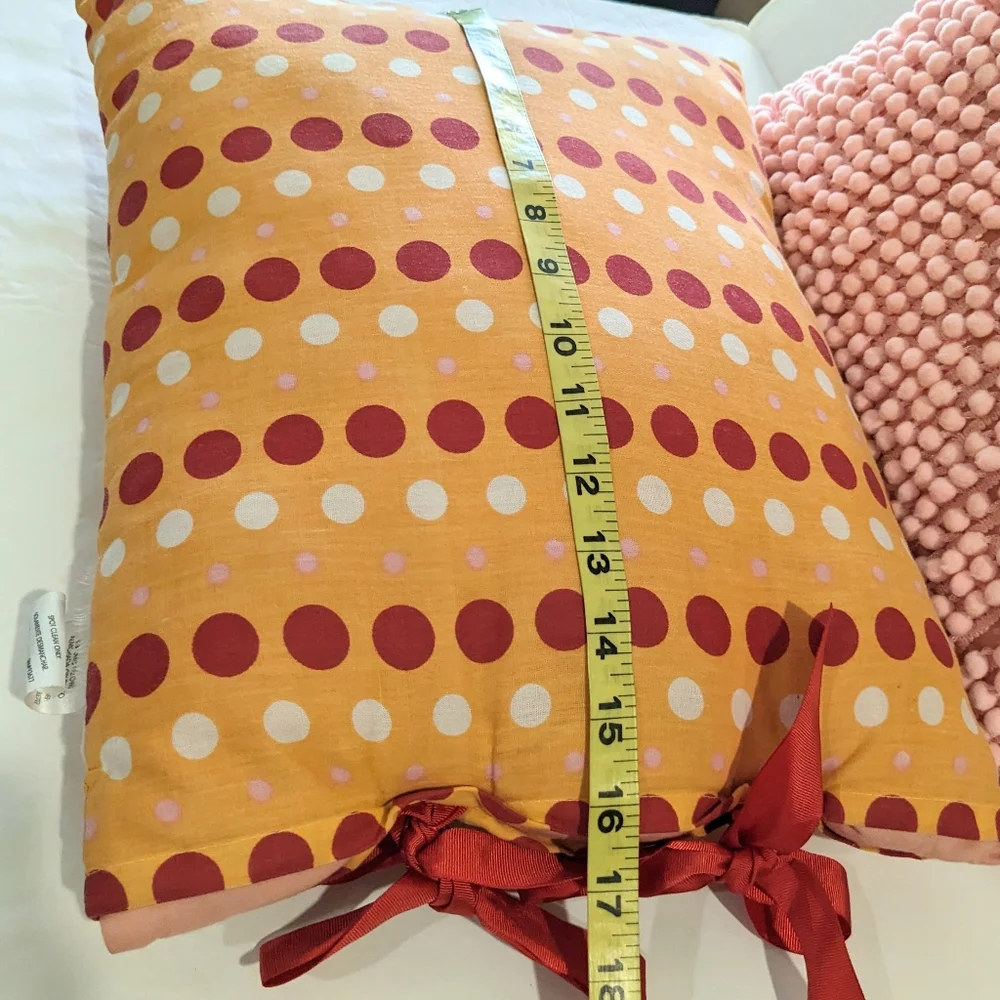 JCPenny Home Collection Throw Pillows Pink Red Pom Pom Polka-a-dot